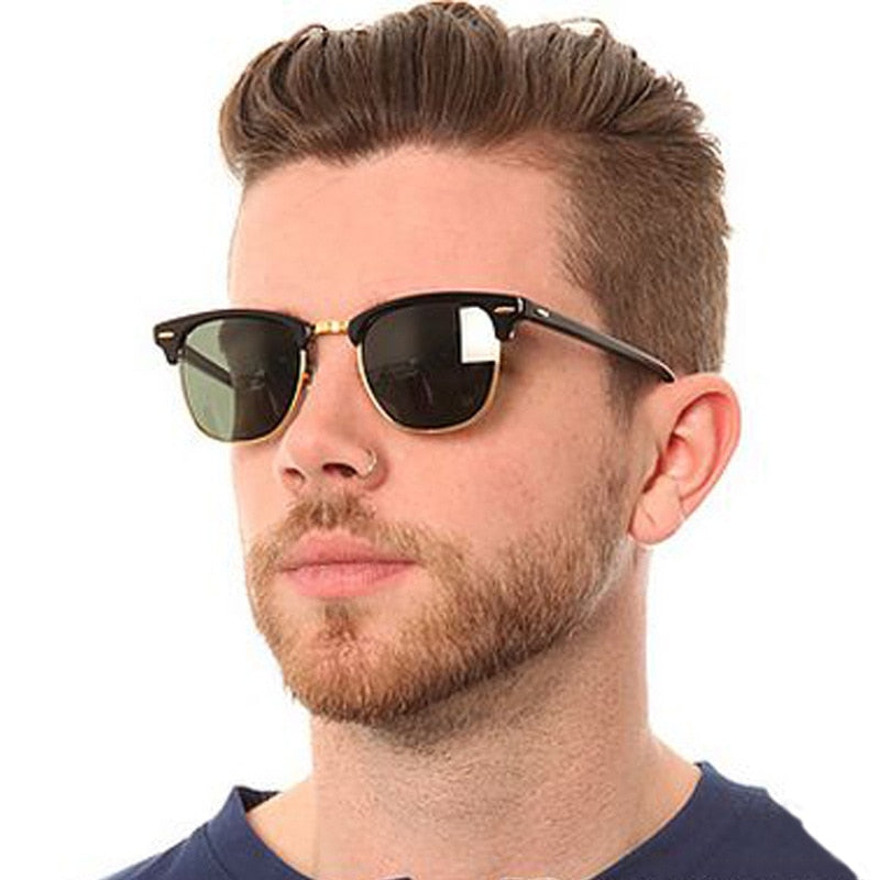 RETRO HALF METAL FRAME SUNGLASS