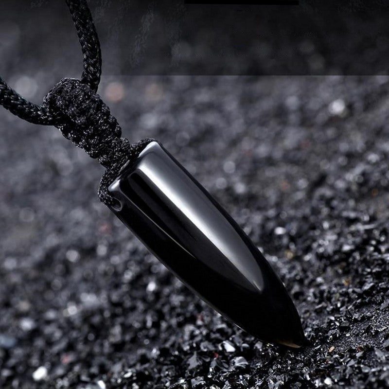 OBSIDIAN BULLET NECKLACE